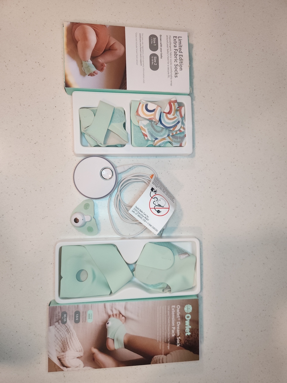 Owlet SMART Sock 3 Baby Monitor Set + Extension Pack & Ltd Ed Rainbow Socks